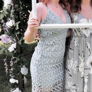 M Lace Double Strap Lined Dress for Easter/party/date/wedding/occasion(slit hem)